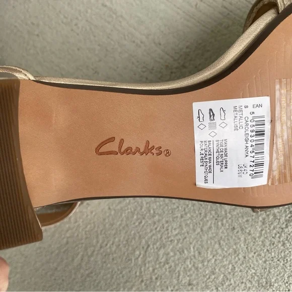 NEW Clarks Women's Caroleigh Anya Rose Gold Metallic Ankle Sandals Size 6.5 - Picture 9 of 12
